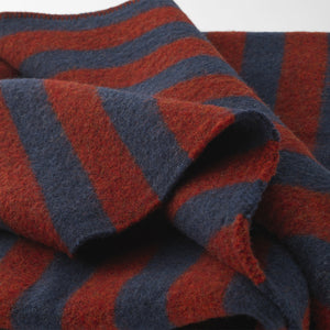 Throw for sofa / smart working - 100% Pure New Merino Wool - STRIPES- bordeaux