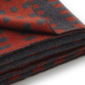 Blanket FANCY - 100% Pure New Merino Wool- DOUBLE FACE -  Noisette