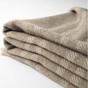 Maxi Plaid NATURAL - Wool Cashmere - STRIPE - Undyed