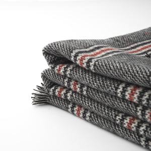 Maxi Plaid FANCY - 100% Pure New Merino Wool - PRINCE OF  WALES - black and white