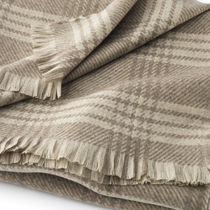 Maxi Plaid NATURAL - Wool Cashmere - PRINCE OF WALES - Undyed