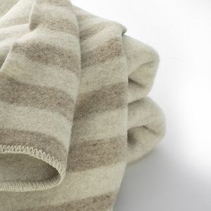 Coperta letto singolo LANAITALIANA - 100% Lana Vergine Merino - Bajadera -NATURALE