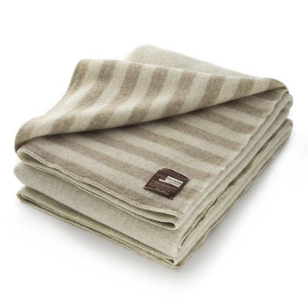 Coperta letto singolo LANAITALIANA - 100% Lana Vergine Merino - Bajadera -NATURALE