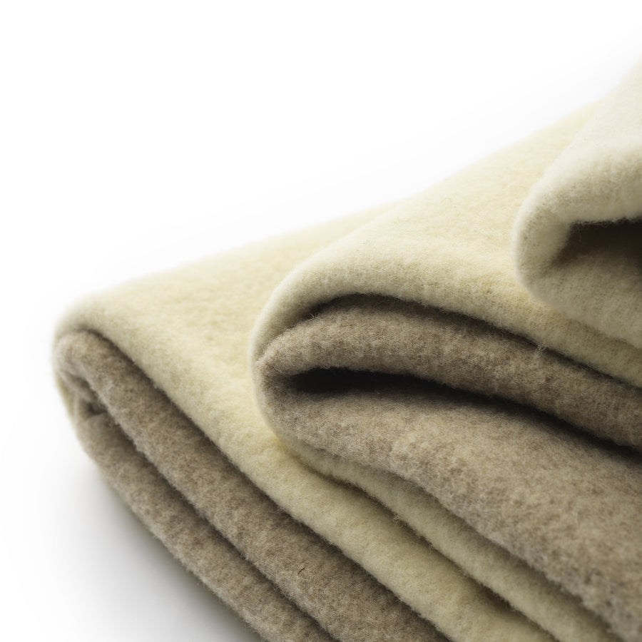 Coperta letto matrimoniale - KING SIZE - 100% Lana Vergine Merino - 3 Stripes - NATURALE SENZA TINTURA