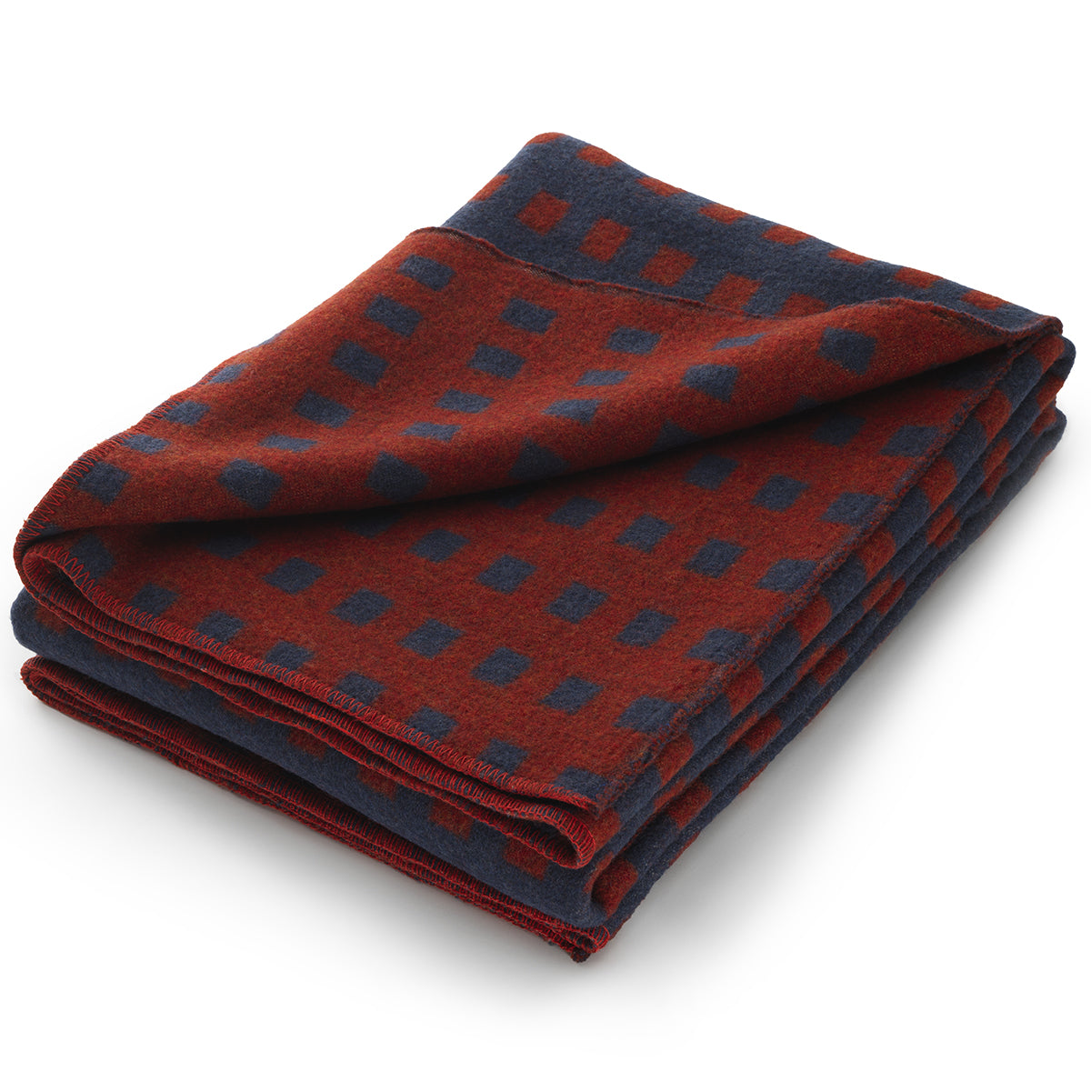 Coperta Double-Face In Cotone 140x200 Cm - Blu/Beige Con Frange - Foto 1