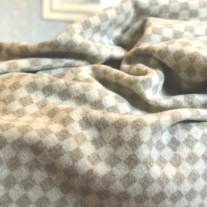 Blanket LANAITALIANA - 100% Pure New Merino Wool- CHECK - Undyed