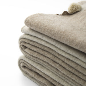 King Size Double Bed blanket NATURAL - 100% pure new merino wool - NATURE - Undyed