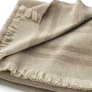 Maxi Plaid NATURAL - Wool Cashmere - STRIPE - Undyed
