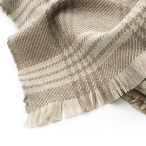 Maxi Plaid NATURAL - Wool Cashmere - PRINCE OF WALES - Undyed