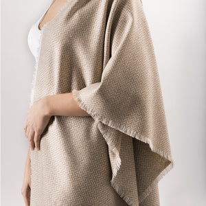 Shawl Wool Cashmere Silk - Coffee dyed