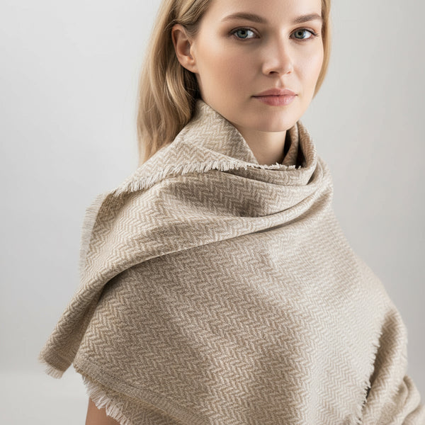 NOVITA' REGALO Scialle - Lana Cashmere Seta - Tinto al caffe’