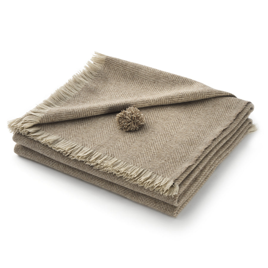 Plaid maxi NATURALE -  Lana vergine merino e Cashmere